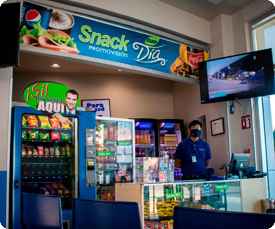 Estanquillo Buen Día en terminales Transpais